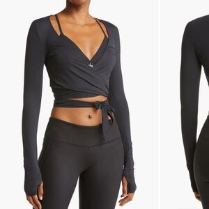 Alo Escalate Long Sleeve Wrap Crop Top - M